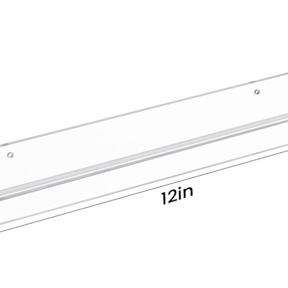 9 Pack Clear Acrylic Floating Shelves Wall Mount 12" Shelves - Picture 3 of 5